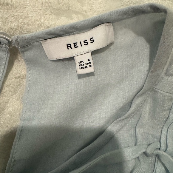 REISS Florrie Eyelet Detailed Sleeveless Blouse ruffled high low pleated tie - Picture 6 of 10